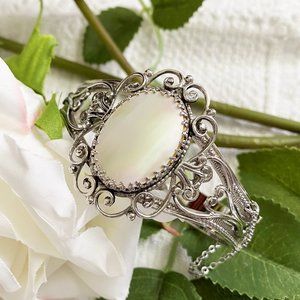 Vintage Mother of Pearl Stainless Steel Bracelet